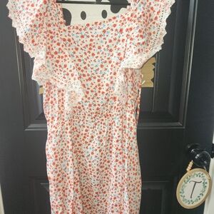 Old Navy Red and Blue Floral Dress